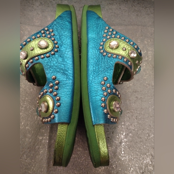 Birkenstock leather bejeweled Heidi Klum sandals RARE Vintage EU 41 US 10 - 10.5 - Picture 3 of 8